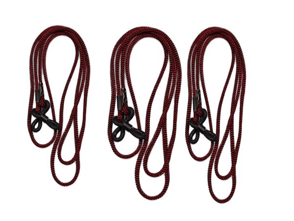 Zinnrote Brillenkordel - 3er Pack