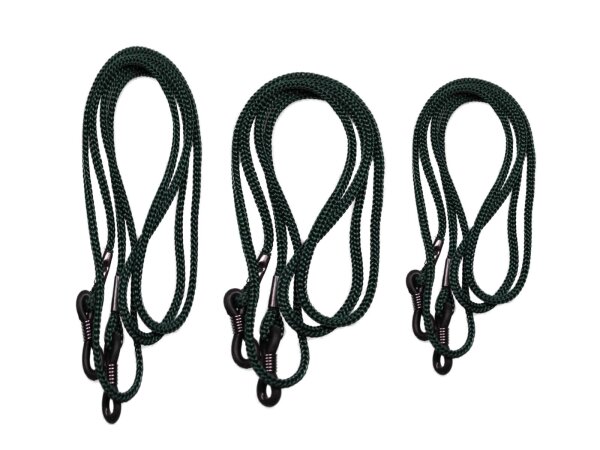 Dunkelgrüne Brillenkordel - 3er Pack
