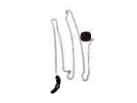 Knopf- Brillenband aus Metall in Silber Nr. 39