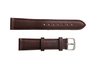 Uhrenband Dunkelbraunes glattes Leder 18 mm