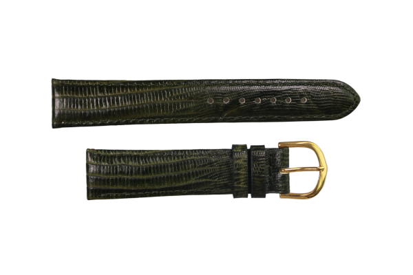 Uhrenband Krokoleder Optik Grün 18 mm