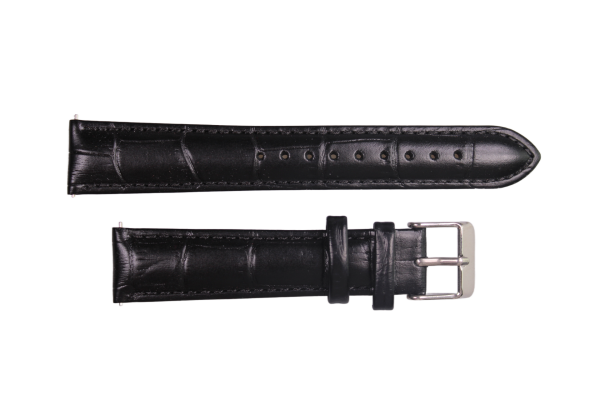 Uhrenband Schwarz glänzend 18 mm