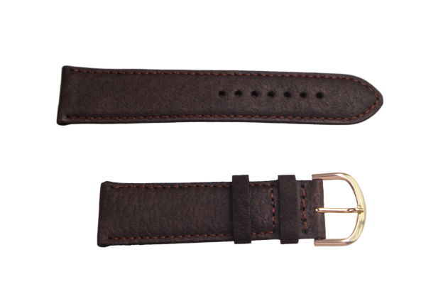 Uhrenband Dunkelbraun Mattleder 22 mm