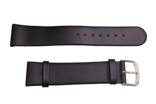 Uhrenband Leder Mattschwarz 22 mm