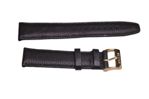 Uhrenband Leder Schwarz 20 mm