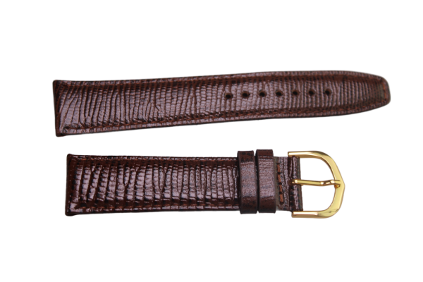 Uhrenband Dunkelbraun Echsenleder Optik 20 mm
