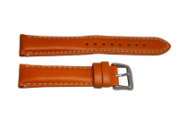 Uhrenband Hellbraun mit weißer Ziernaht 20 mm