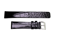 Uhrenband Krokoleder Optik Schwarz 20 mm
