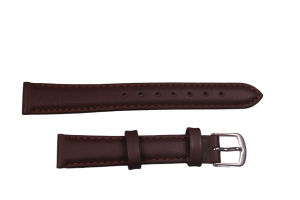 Uhrenband Dunkelbraun Glattleder 14 mm
