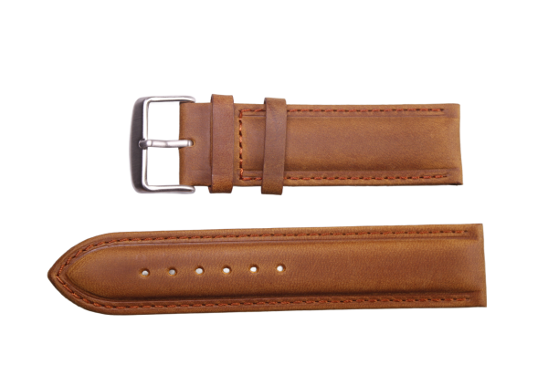 Uhrenarmband aus Leder Camelbraun 22 mm