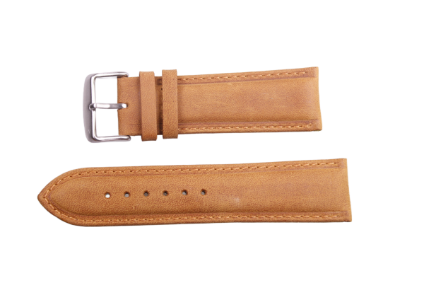 Uhrenband aus Leder in Hellbraun 24 mm
