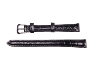 Uhrenband aus Leder in Lackschwarz 12 mm