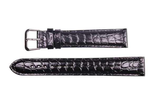 Uhrenband aus Leder in Schwarz 18 mm
